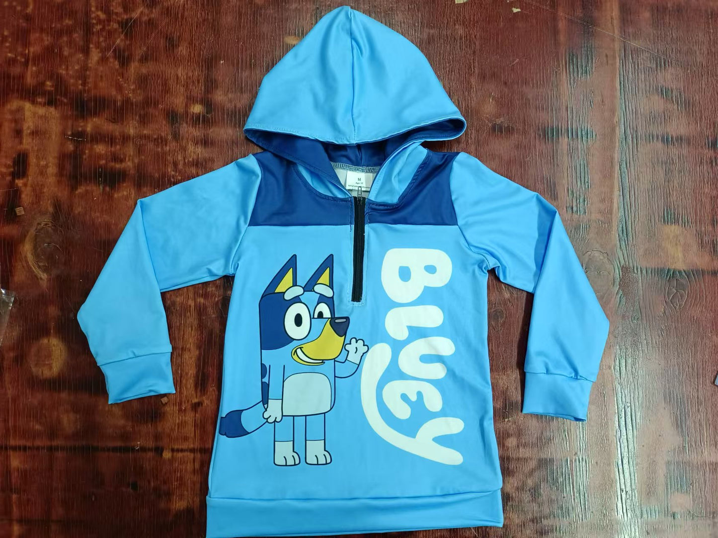 Preorder (moq 5)Baby Girls Blue Dog Hooded Pullovers Tops