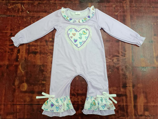 Preorder(moq 5)Baby Infant Girls Valentines Hearts Sleepers Rompers