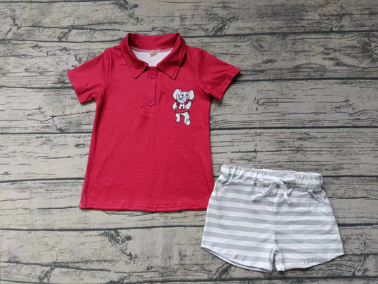 Baby Boys Elephant Team Tee Shorts Clothes Sets Preorder(moq 5)