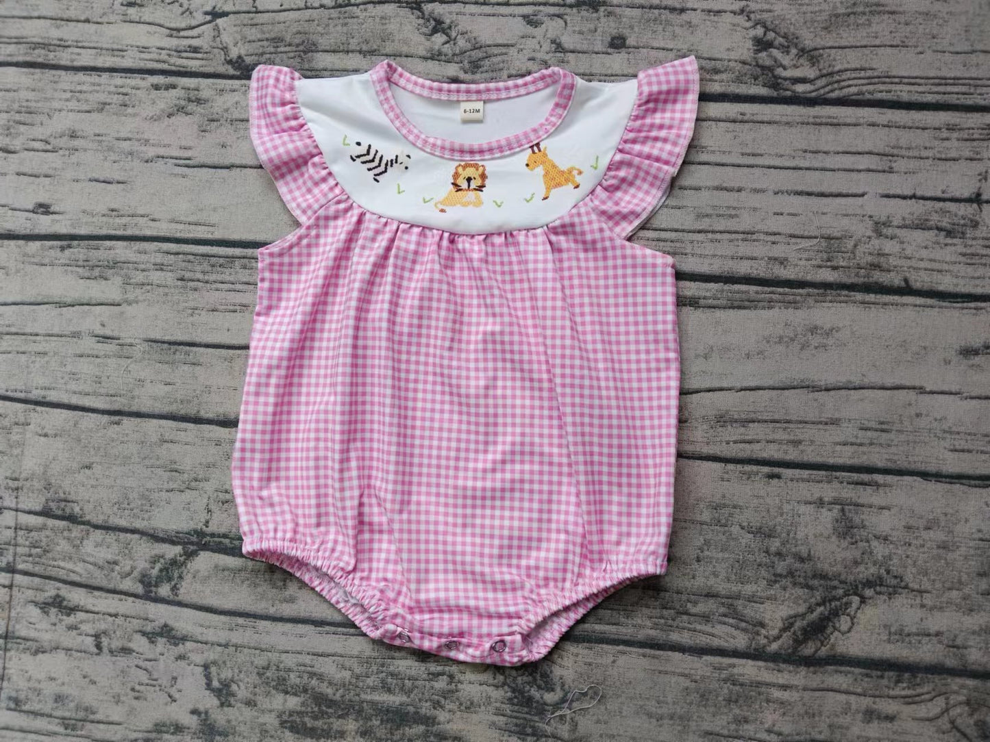 Baby Toddler Girls Flutter Sleeve Animals Rompers preorder(moq 5)