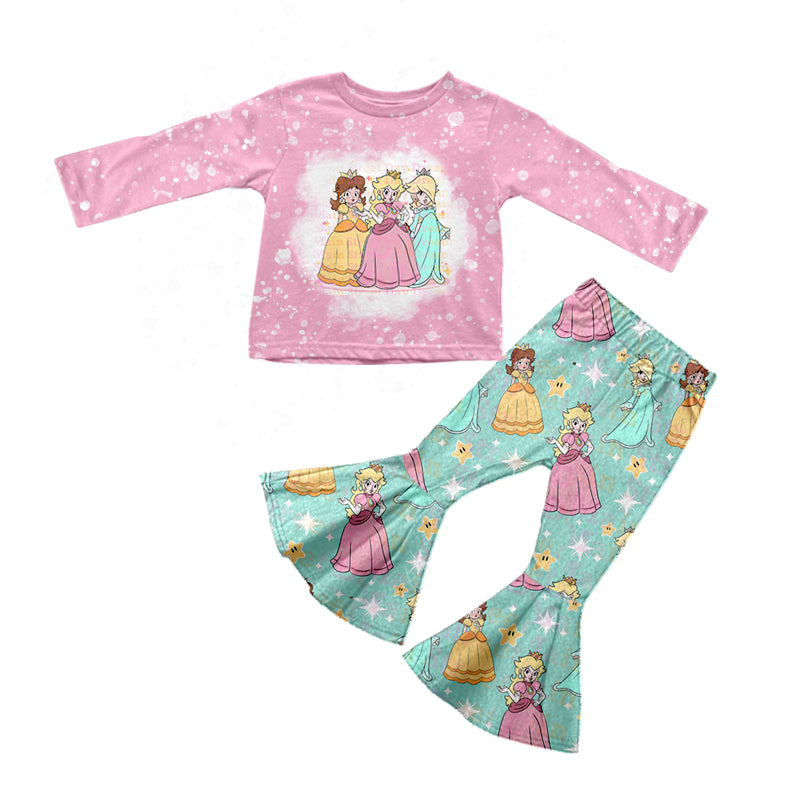 Baby Girls Princess Pink Top Bell Pants Clothes Sets preorder(moq 5)