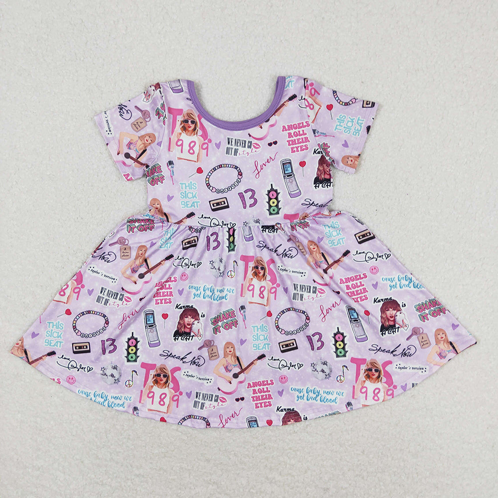 Baby Girls Purple Singer 1989 TS Knee Length Dresses