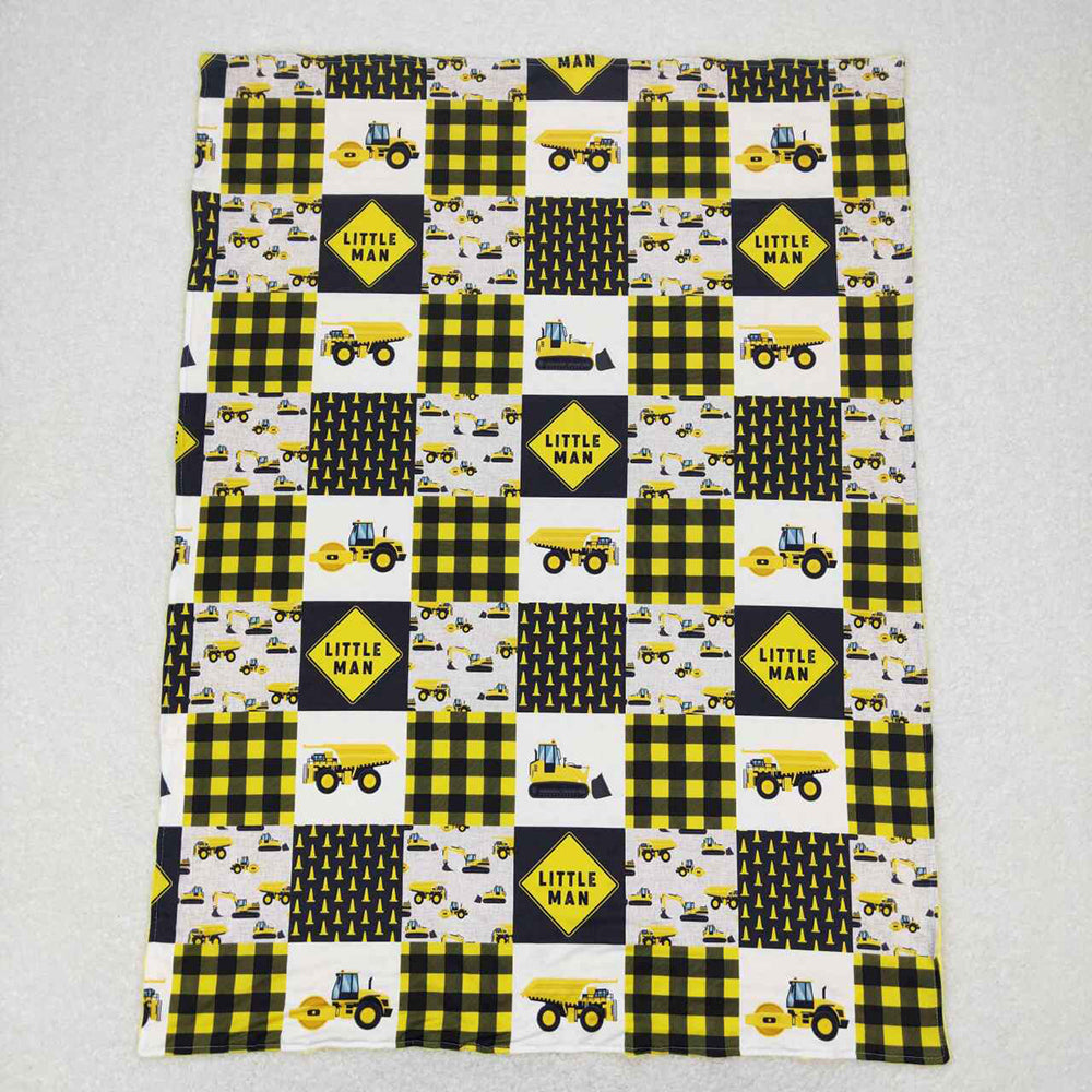 Baby Boys Little Man Construction Minky Blankets