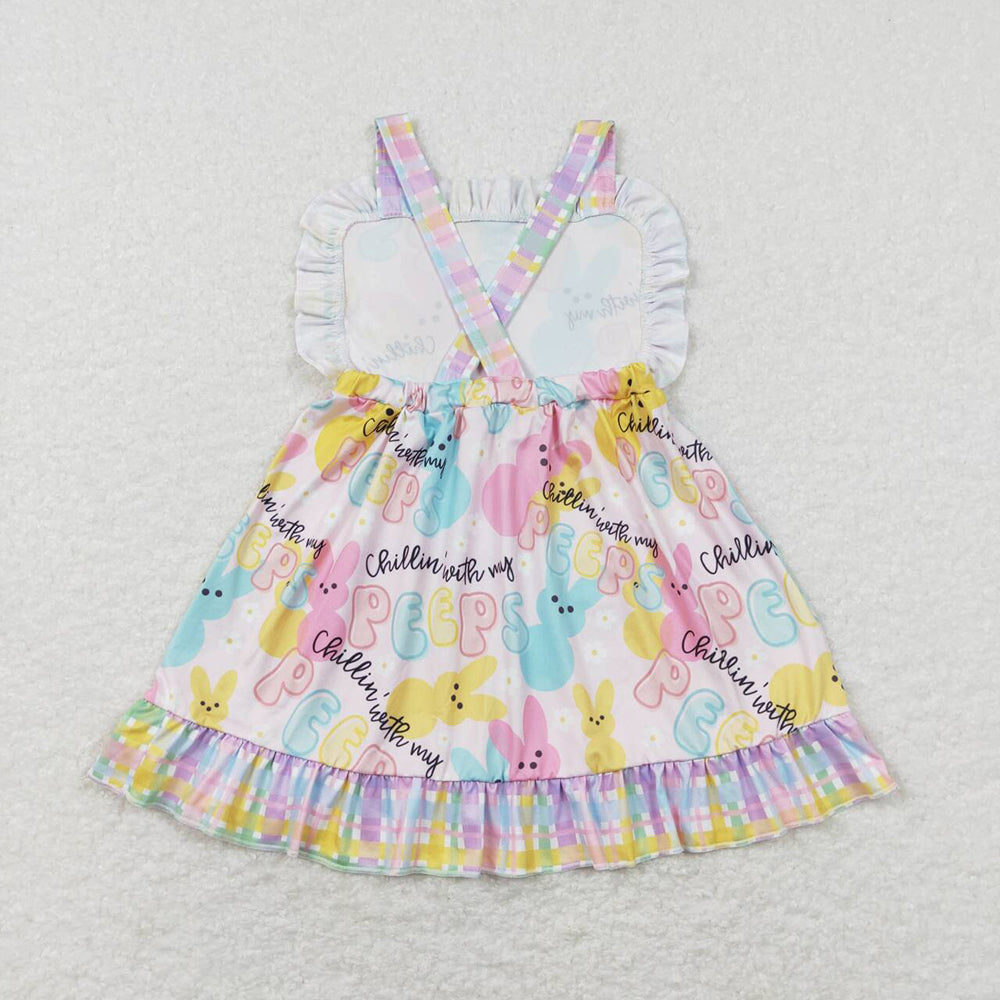 Baby Girls Colorful Easter Bunnies Knee Length Dresses