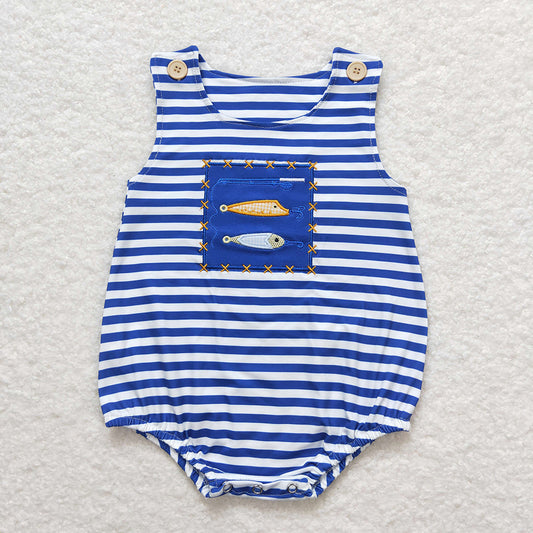 Baby Infant Boys Stripes Fishing Hooks Rompers