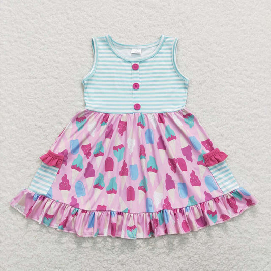 Baby Girls Summer Stripes Popstick Knee Length Dresses