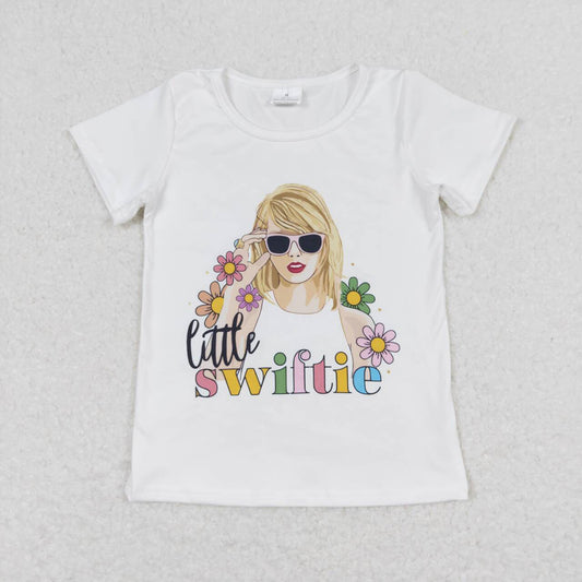 Baby Girls Pop Singer White Short Sleeve Tee Shirts Tops