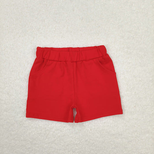 Baby Boys Red Cotton Pockets Shorts Bottoms