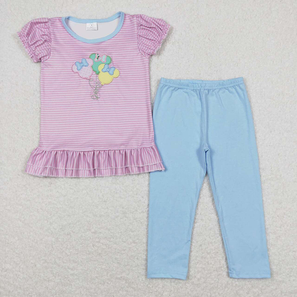 Baby Girls Pink Stripes Balloon Tunic Legging Clothing Sets