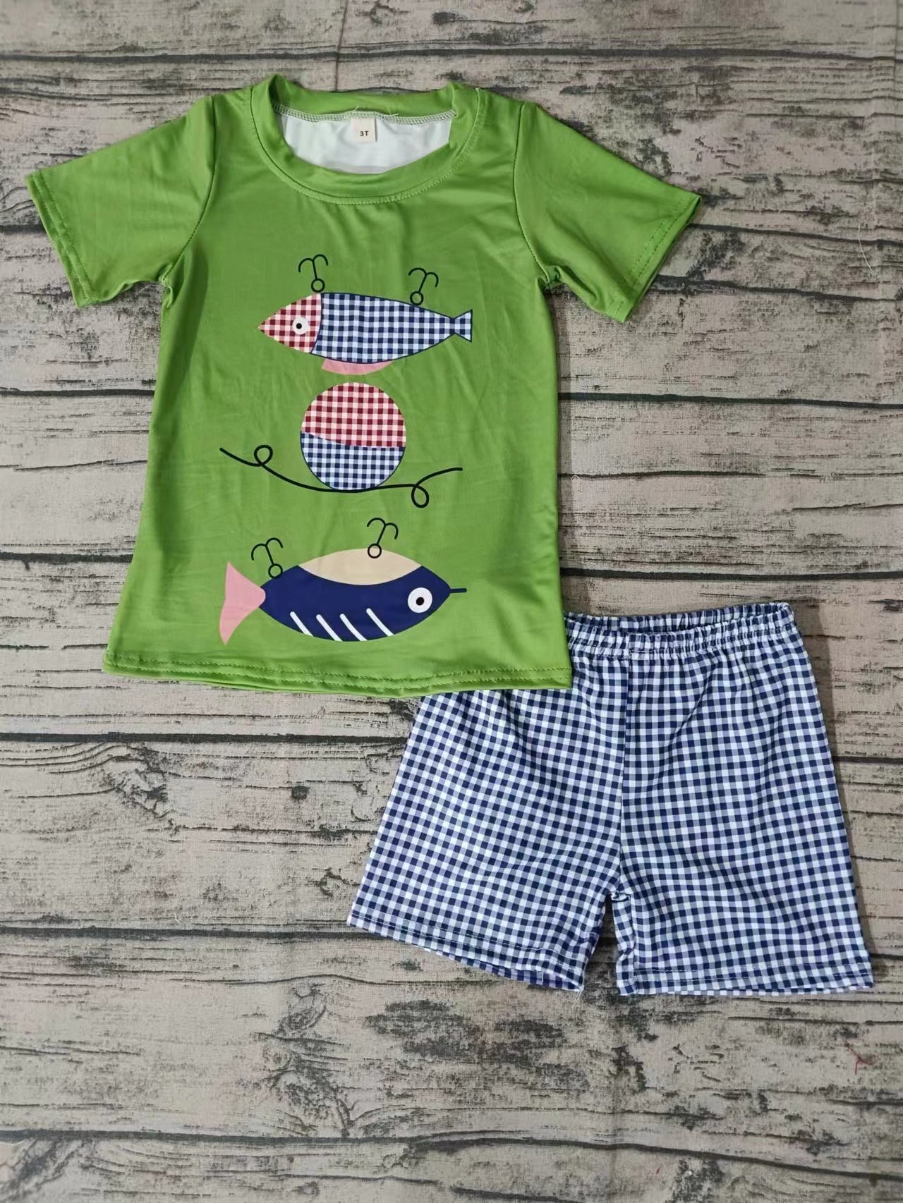 Baby Boys Fishing Shirt Top Shorts Clothes Sets preorder (moq 5)