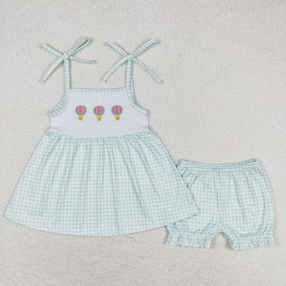 Baby Girls Hot Balloons Straps Tunic Top Shorts Clothes Sets