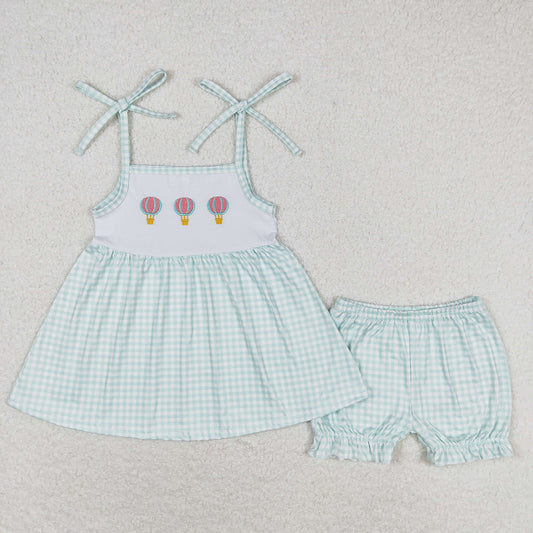 Baby Girls Hot Balloons Straps Tunic Top Shorts Clothes Sets