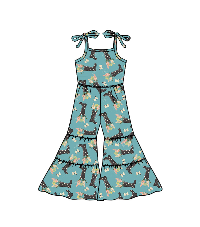 Baby Girls Western Boots Butterfly Jumpsuits preorder(moq 5)