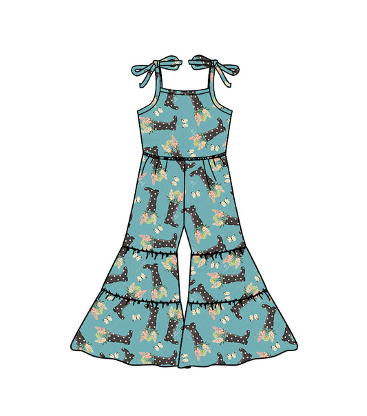 Baby Girls Western Boots Butterfly Jumpsuits preorder(moq 5)