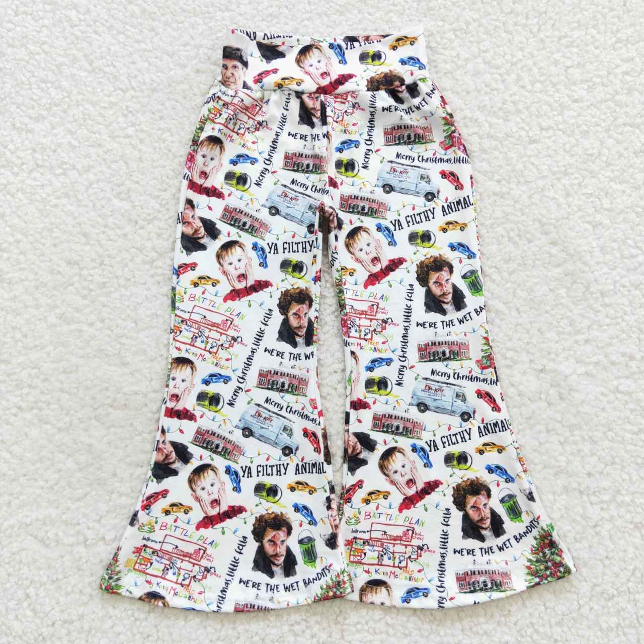 Baby Girls Christmas Cartoon High Waist Bell Pants