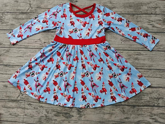 Baby Girls Christmas Shelf Red Knee Length Dresses preorder(MOQ 5)