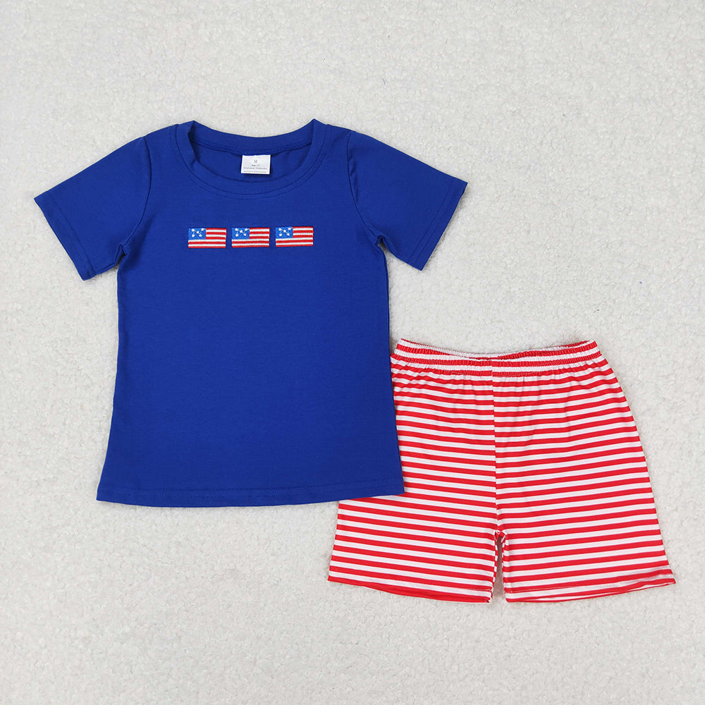 Baby Boys 4th Of July Flag Tops Shorts Outfits Clothes Sets