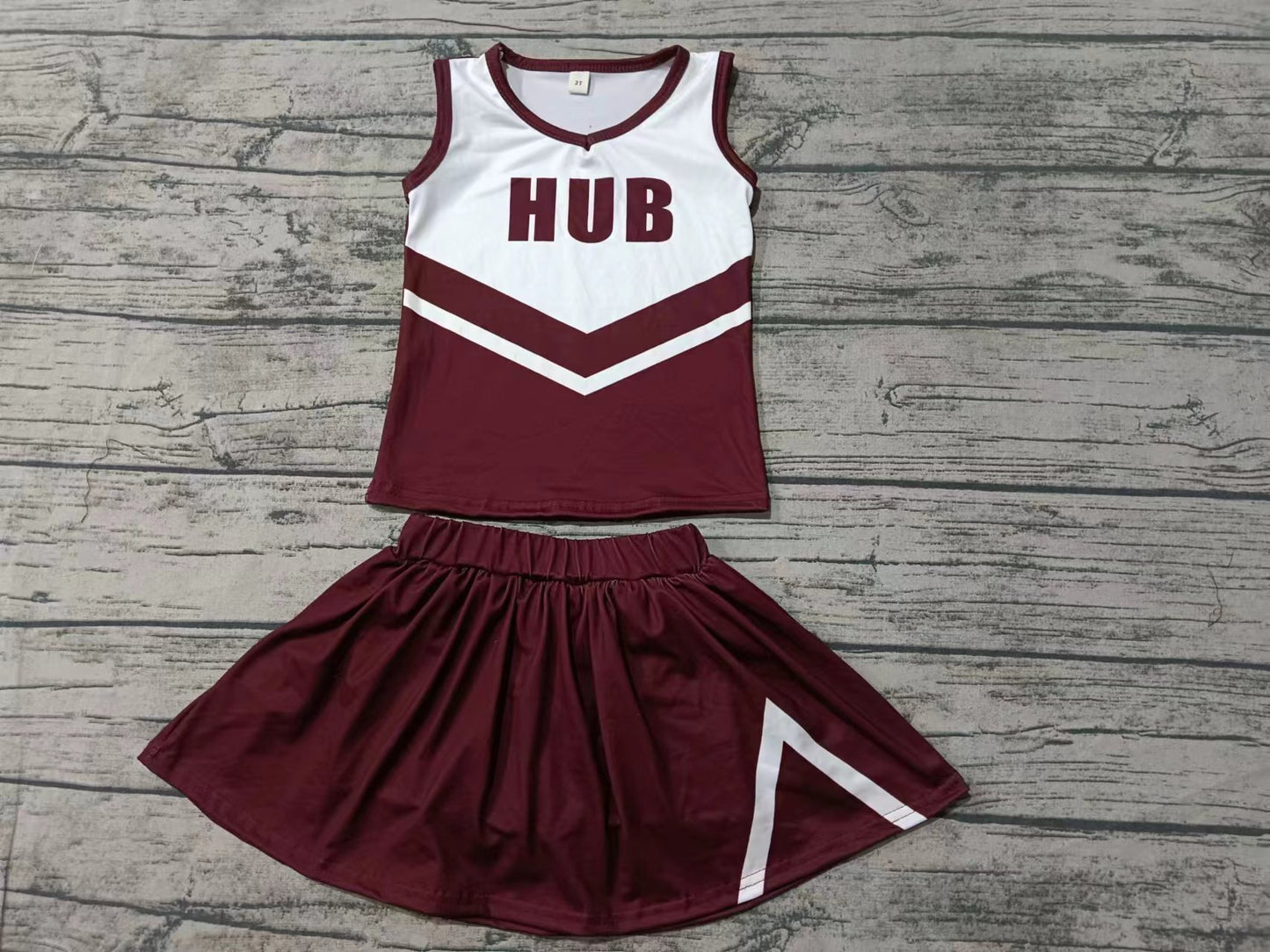 Baby Girls Hub Cheer Team Top Skirt Clothes Sets preorder(MOQ 5)