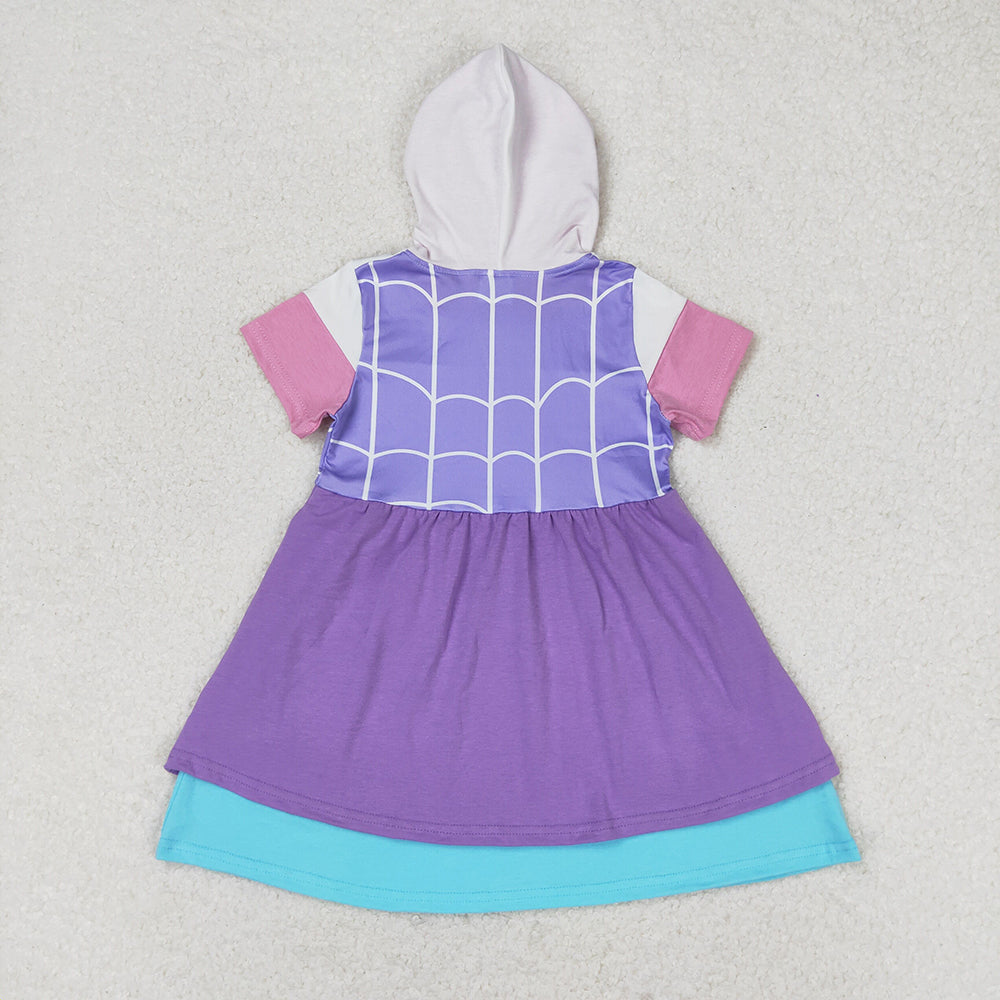 Baby Girls Purple Hooded Princess Knee Length Dresses