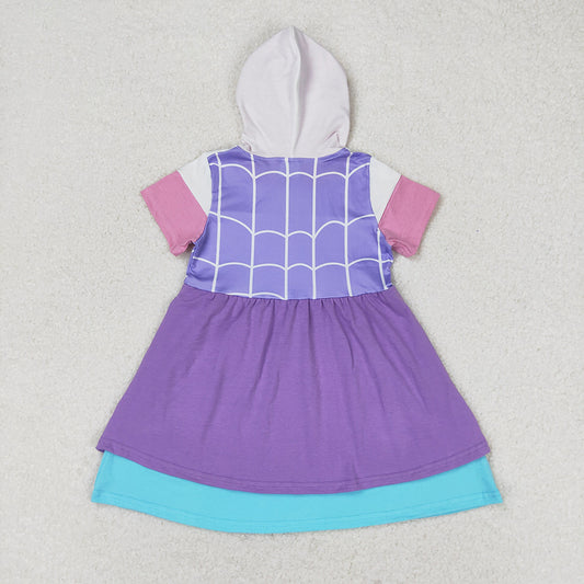 Baby Girls Purple Hooded Princess Knee Length Dresses