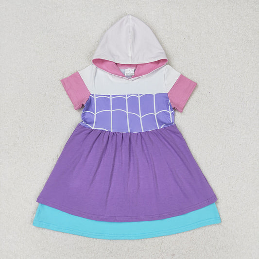 Baby Girls Purple Hooded Princess Knee Length Dresses