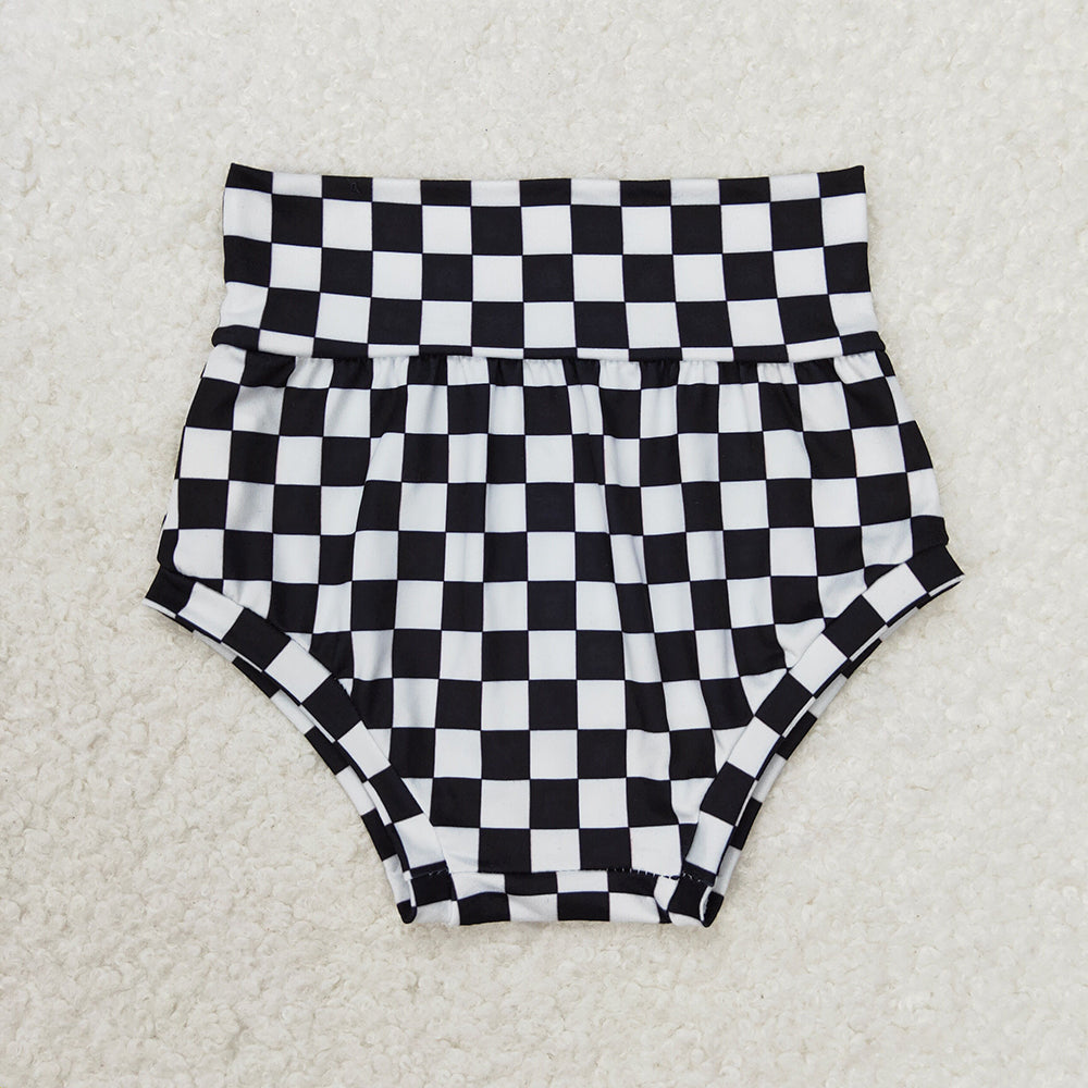 Baby Kids Infant Summer Black Checkered Bummies Bottoms