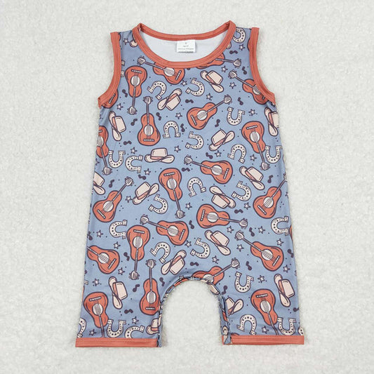 Baby Infant Boys Western Guita Sleeveless Rompers