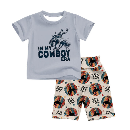 Baby Boys In My Cowboy Era Tee Top Aztec Shorts Clothes Sets preorder(moq 5)