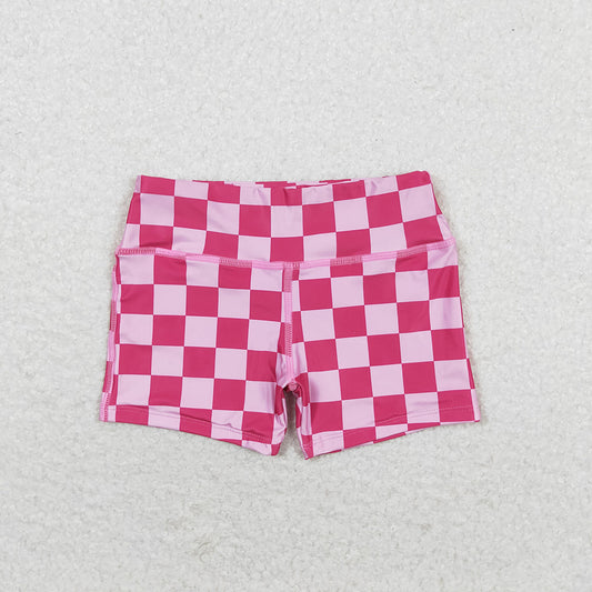 Baby Girls Pink Checkered Biking Summer Bottoms Shorts