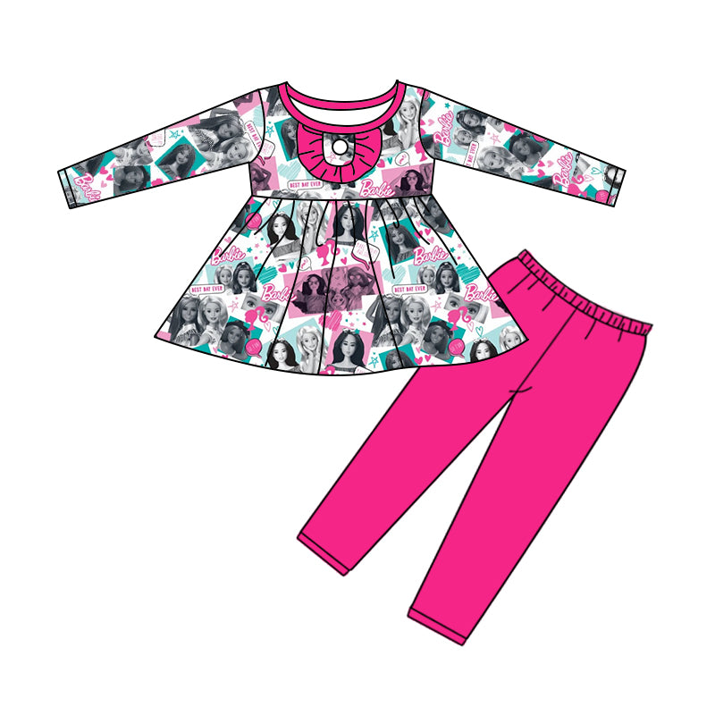 Baby Girls Pink Doll Tunic Pants Clothes Sets preorder(moq 5)