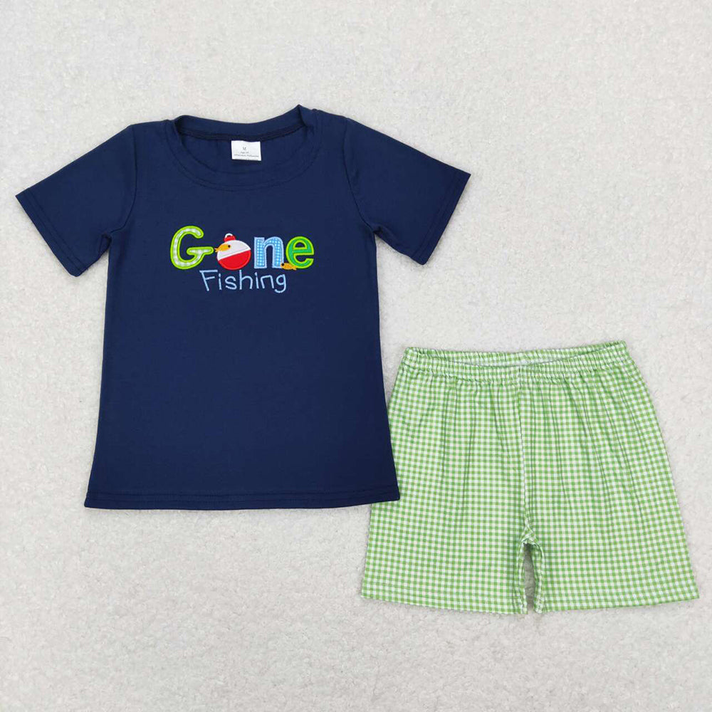 Baby Boys Short Sleeve Gone Fishing Shirts Shorts Outfits Clothes Sets