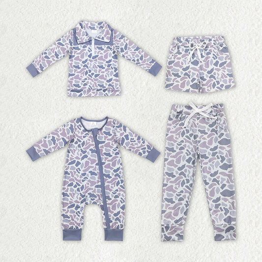 Baby Boys Grey Camo Brother Hunting Spring Summer Clothes Sets