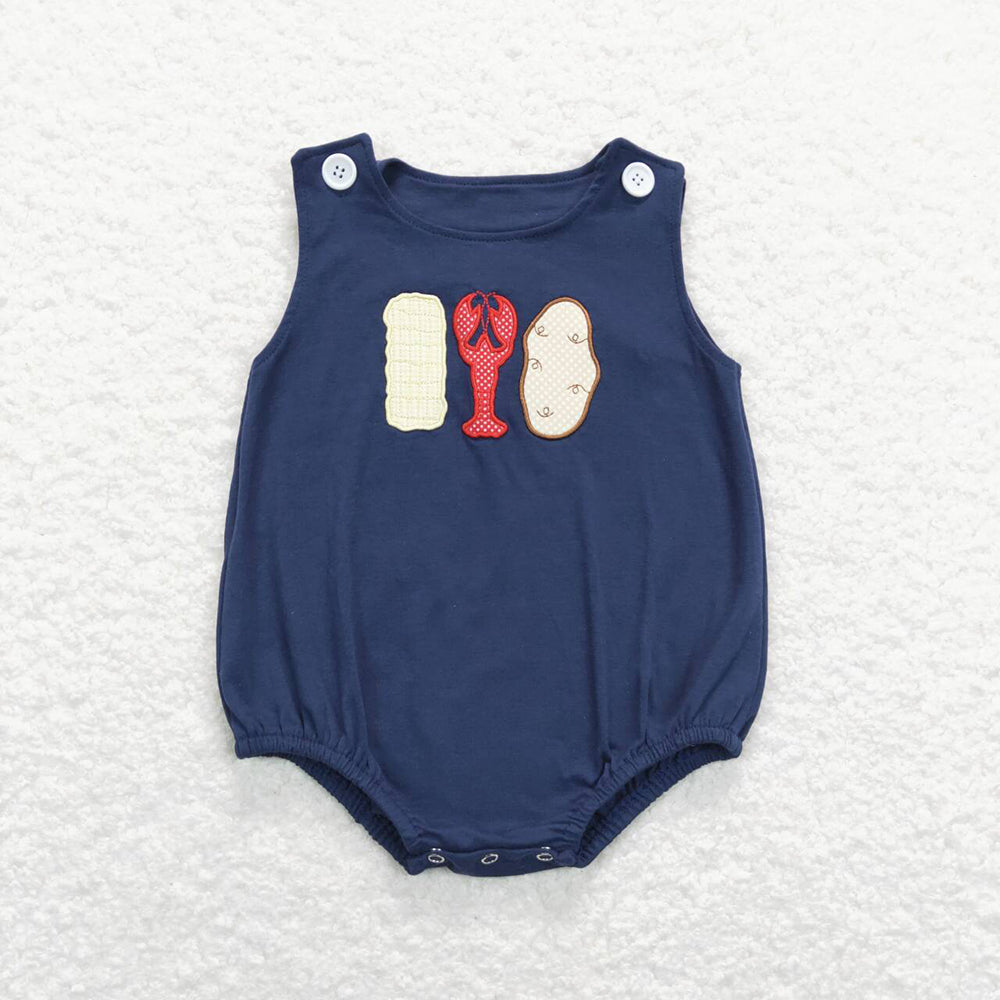 Baby Infant Boys Crawfish Boiled Potato Sleeveless Rompers