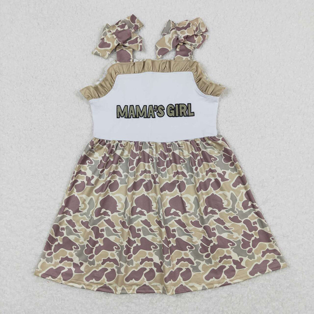 Baby Girls Camo Mama's Girl Straps Knee Length Dresses