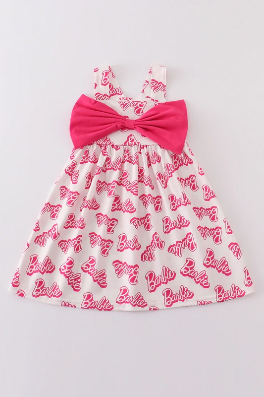 Baby Girls Doll Straps Bow Knee Length Dresses preorder(moq 5)