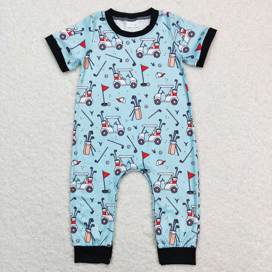 Baby Boys Golf Short Sleeve Rompers