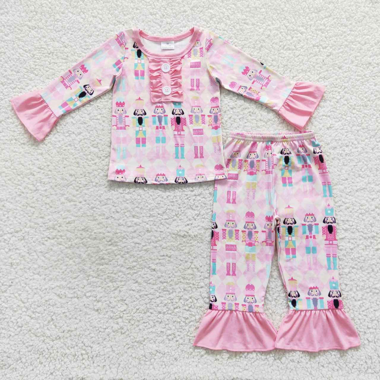 Baby Girls Christmas Pink Soldier Pajamas Clothes Sets