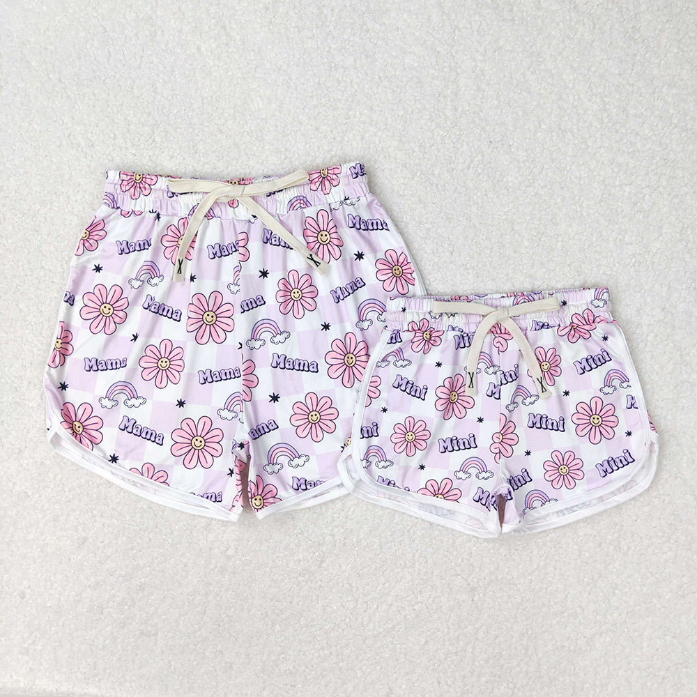 Mama and Mini Flowers Rainbow Summer Shorts Bottoms