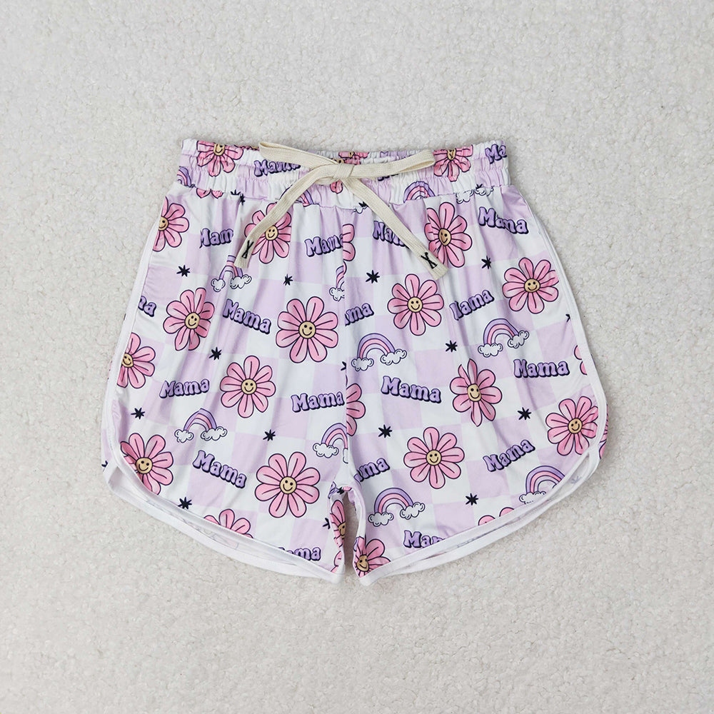 Mama and Mini Flowers Rainbow Summer Shorts Bottoms