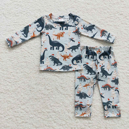 Baby Boys Green Dinosaur Pajamas Pants Clothes Sets