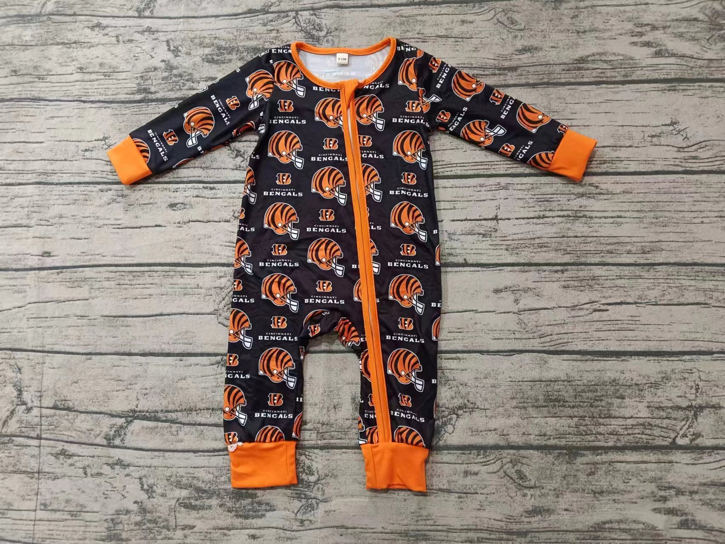 Baby Infant Kids Bengals Team Zip Rompers preorder(moq 5)