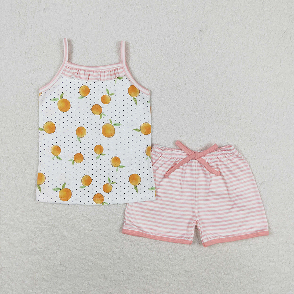 Baby Girls Peach Shirt Top Bow Shorts Clothes Sets