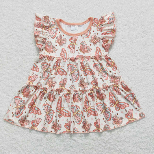 Baby Girls Butterfly Flutter Sleeve Tunic Tops