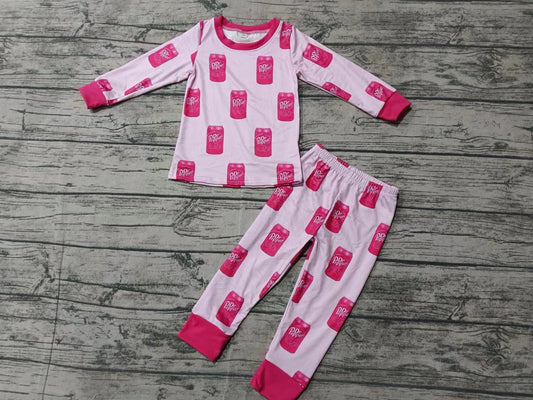 Baby Girls Pink Coke Top Pants Pajamas Clothes Sets preorder(MOQ 5)