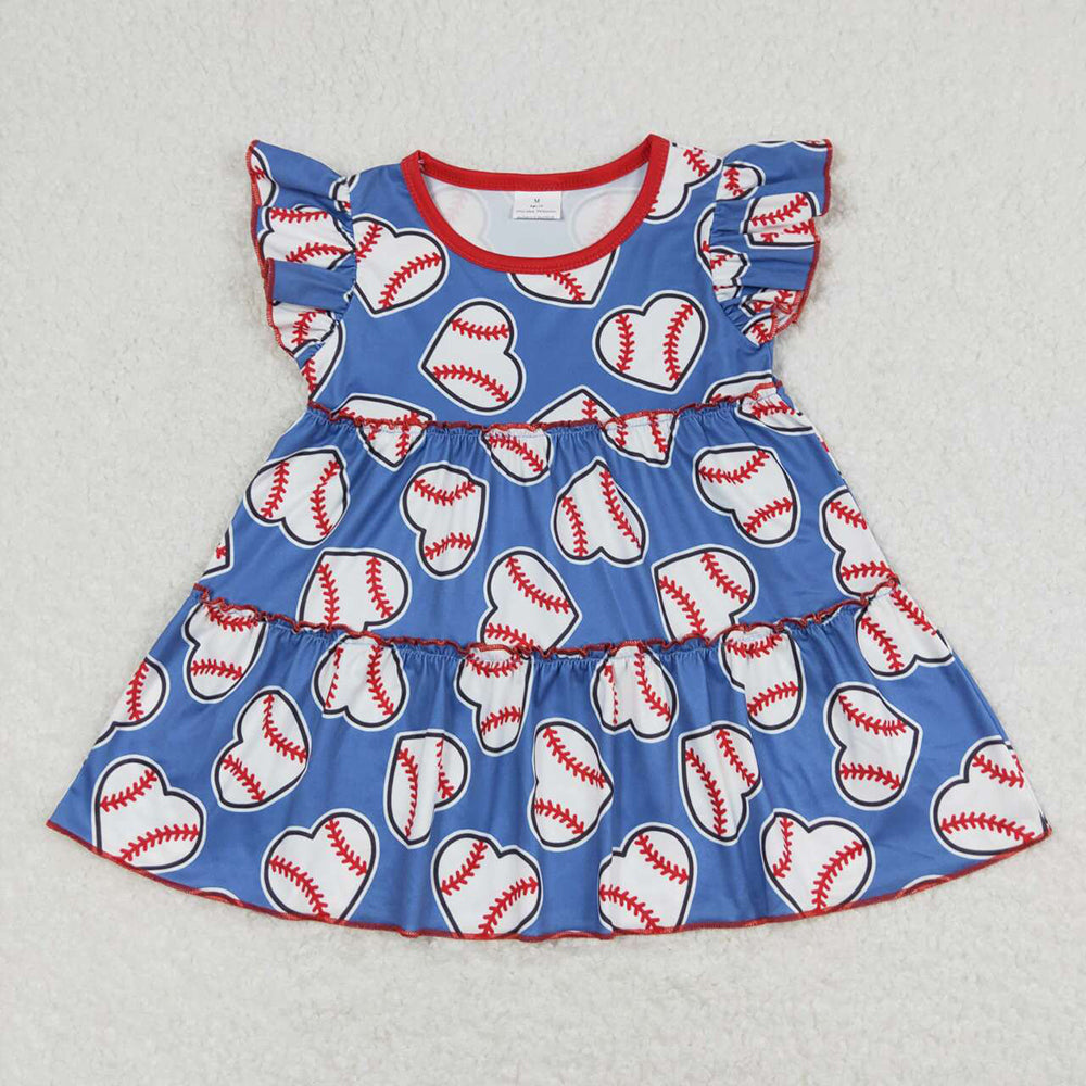 Baby Girls Baseball Hearts Tunic Tops