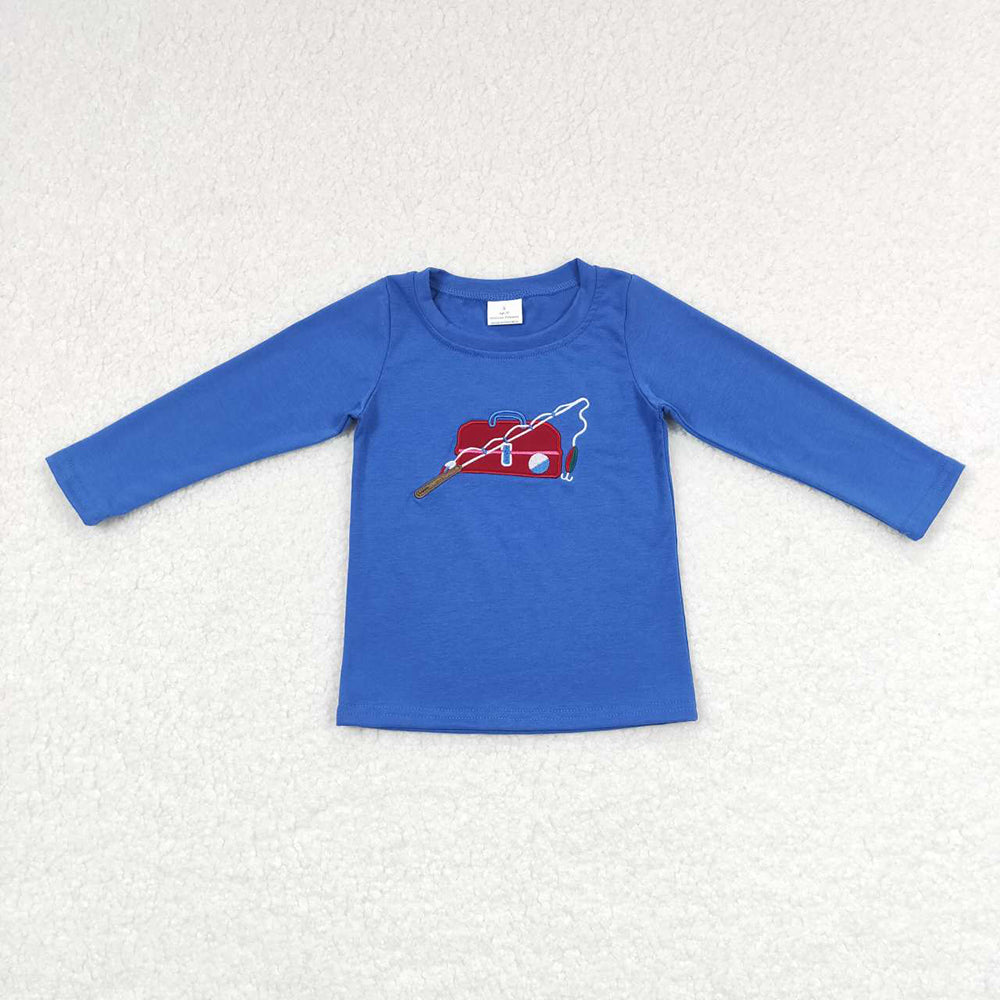 Baby Boys Fishing Blue Long Sleeve Shirts Tops