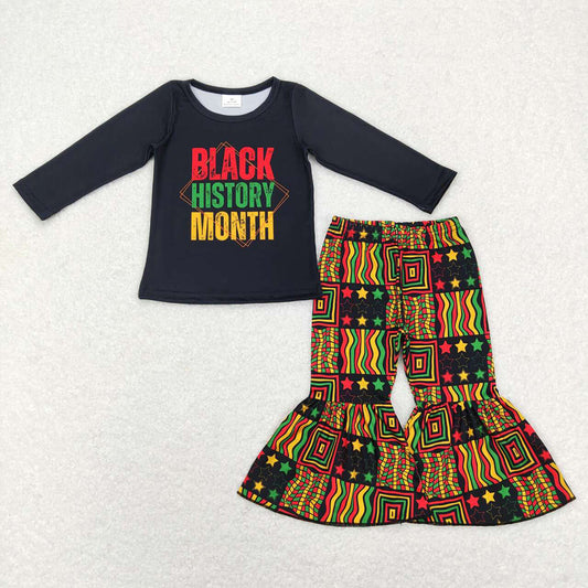 Baby Girls Black History Month African Top Bell Pants Outfits Clothes Sets