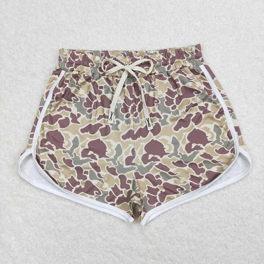 Adult Women Green Camo Summer Shorts