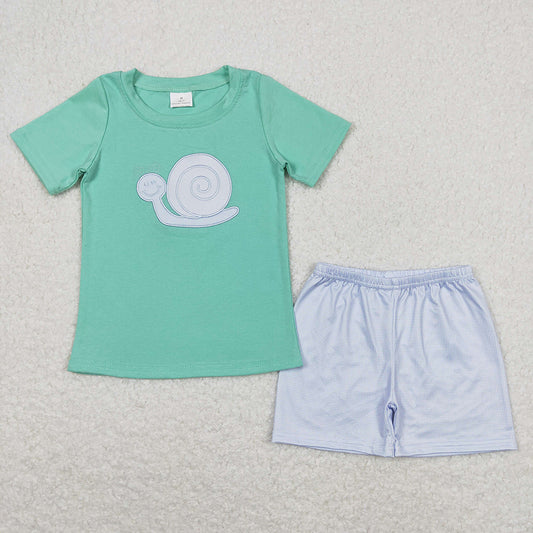Baby Boys Snail Short Sleeve Tee Top Shorts Clothes Sets