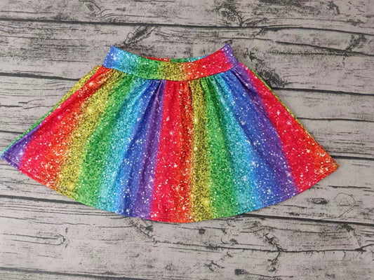 Baby Girls Colorful Rainbow Summer Milk Silk Skirts preorder(moq 5)